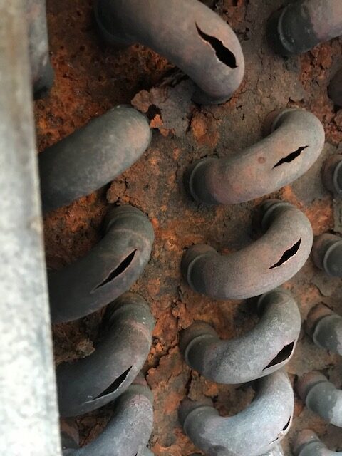 Ruptured Coil Split Copper Tubes