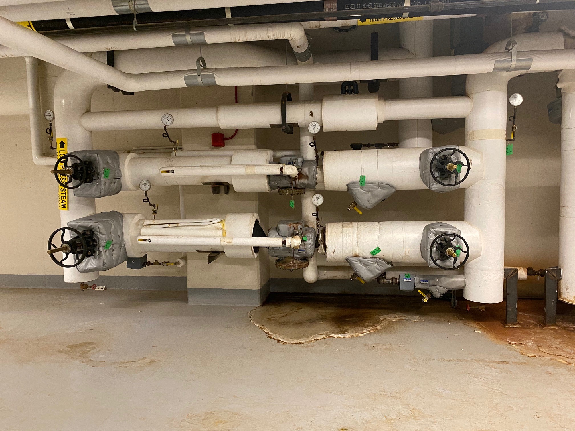 Steam piping and condensate system