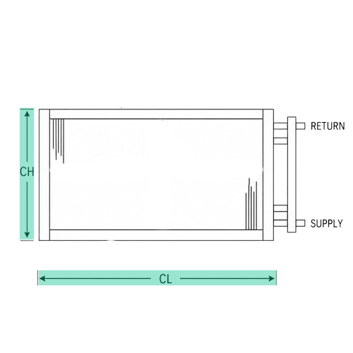 Diagram showing casing height and casing length including flanges